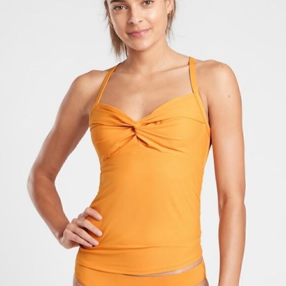 ATHLETA  Swim Twist Up Tankini Top Size 32D/DD Navy Blue NWT $69 386376 - Picture 8 of 11